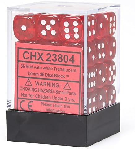 Chessex: Translucent 36D6 Red and White