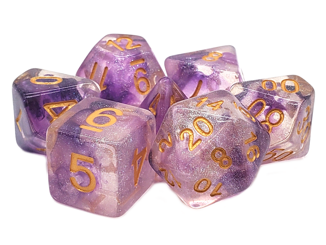 Old School Dice - Luminous 7-Piece Dice Set