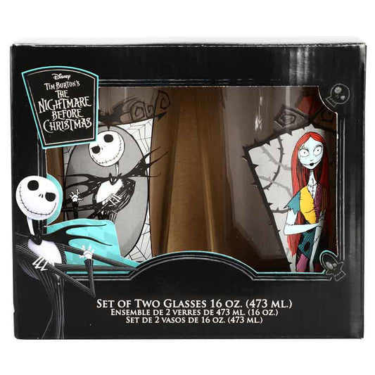 Nightmare Before Christmas - Jack and Sally 2 Piece Glass Set (16 oz.)