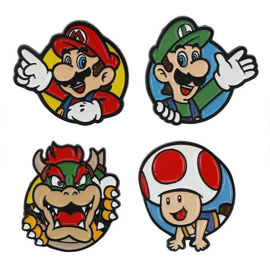 Super Mario, Luigi, Browser & Toad Lapel Pins