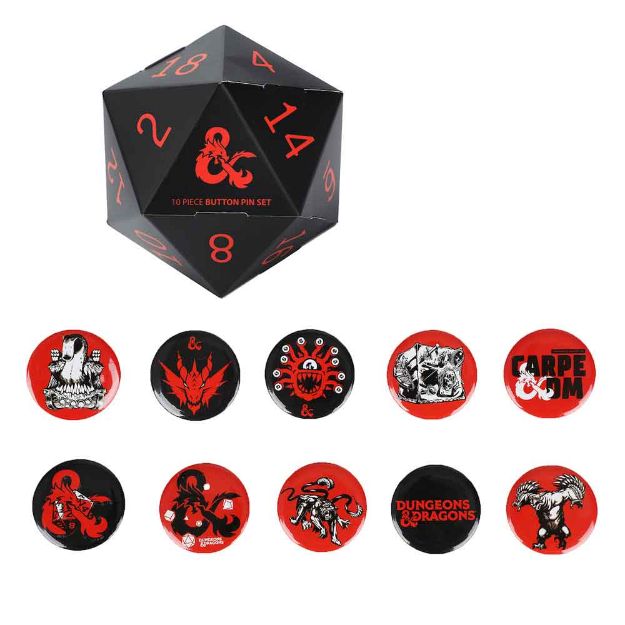 Dungeons & Dragons 10 Piece Button Pin Box Set