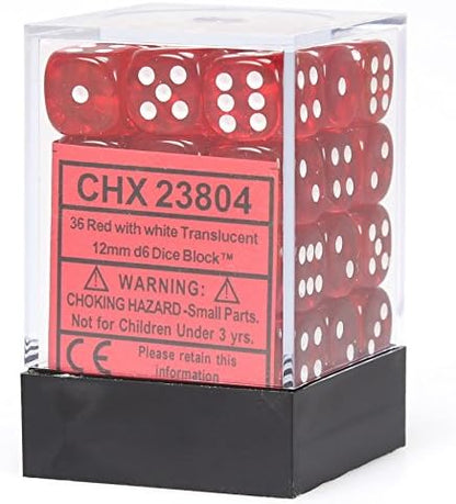 Chessex: Translucent 36D6 Red and White