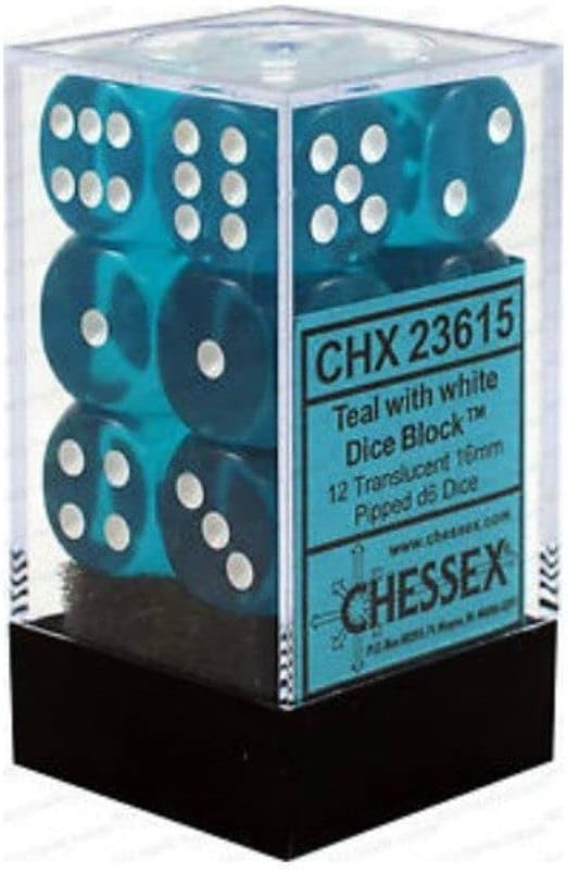 Chessex: Translucent 12D6 Teal and White