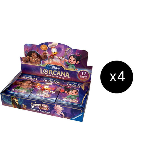 disney lorcana booster box case Winterspell (96 Packs) Make sure your batteries are fully charged for this incredible adventure that introduces Pixar glimmers to the game in this new 200+ card set! Disney Lorcana: Rise of the
