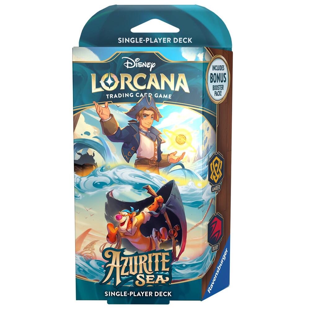 Disney Lorcana: Azurite Sea Starter Deck (Amber & Ruby) - Azurite Sea