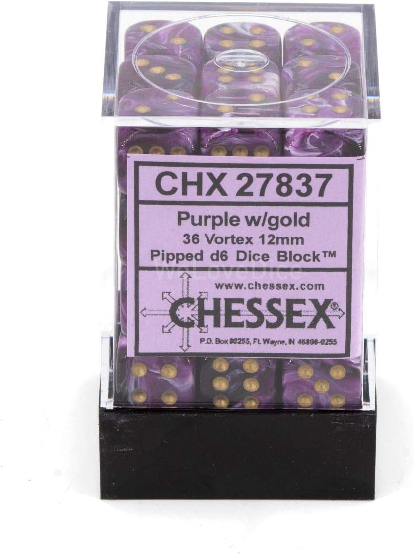 Chessex: Vortex 36D6 Purple and Gold