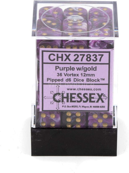 Chessex: Vortex 36D6 Purple and Gold