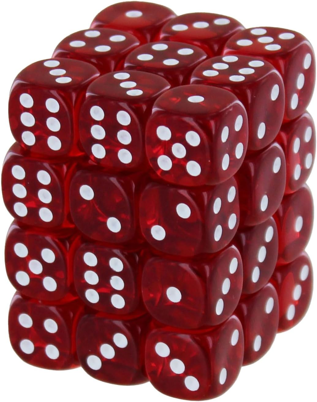 Chessex: Translucent 36D6 Red and White