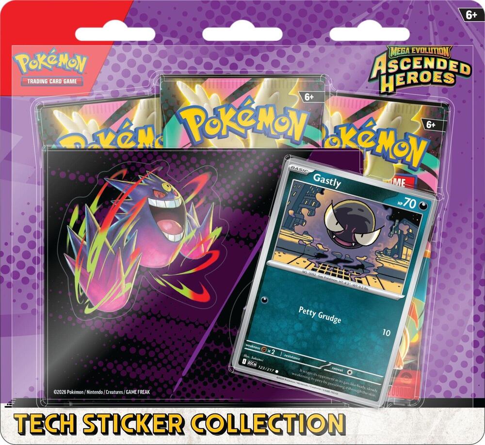 Pokemon -TCG: Mega Evolution: Ascended Heroes: Gastly Tech Sticker Collection