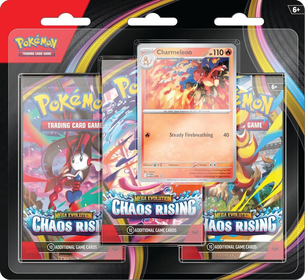 Pokemon -TCG: Mega Evolution: Chaos Rising 3-Pack Blister
