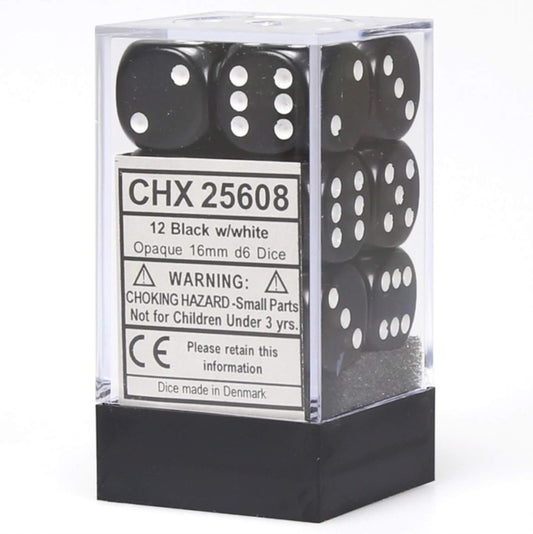 Chessex: Opaque 12D6 Black and White