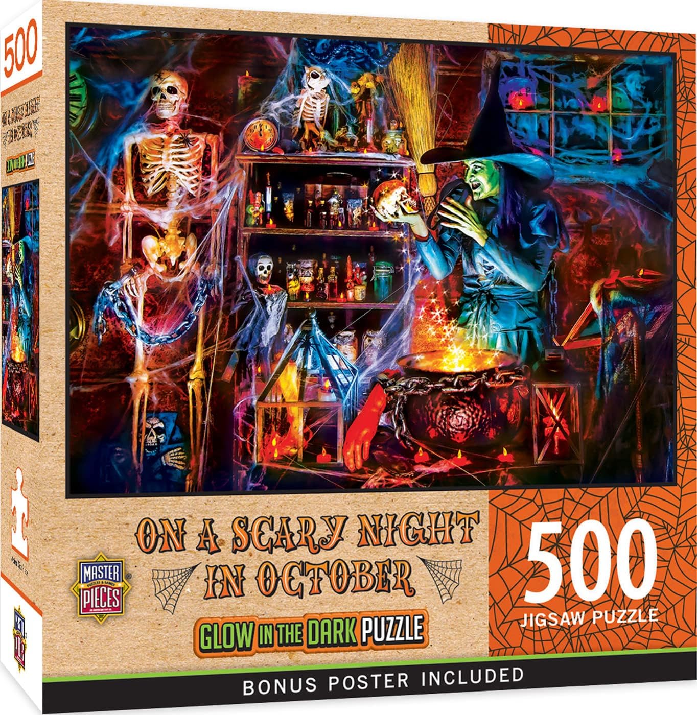 MasterPieces 500 Piece Glow in The Dark Halloween Jigsaw Puzzle - A Dark Brew - 15"x21"