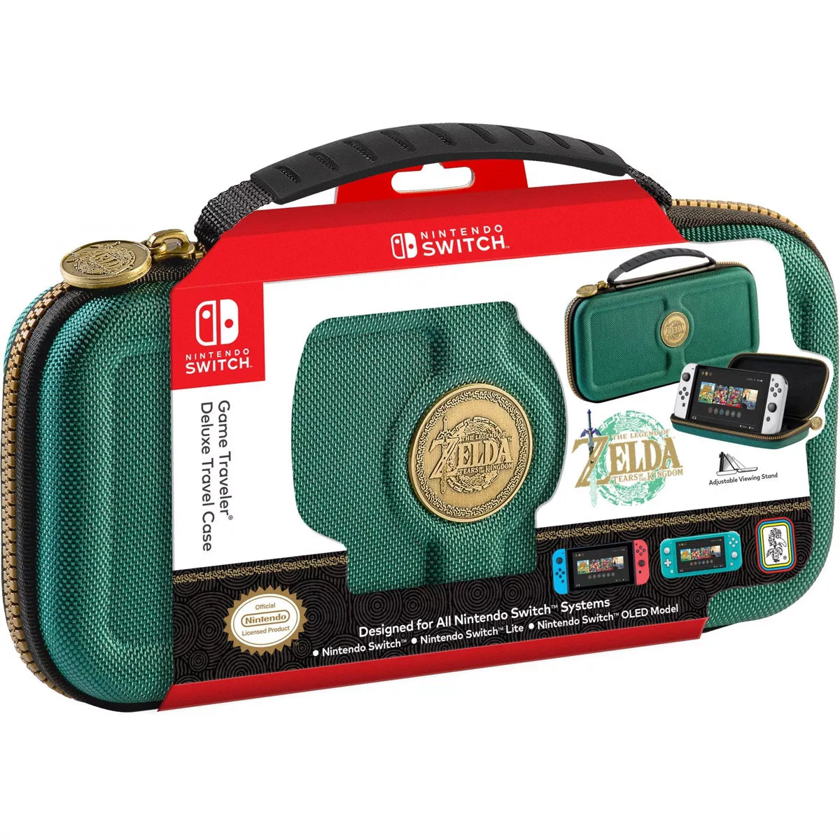Nintendo Switch Game Traveler Deluxe Travel Case - Green Zelda Tears of the Kingdom