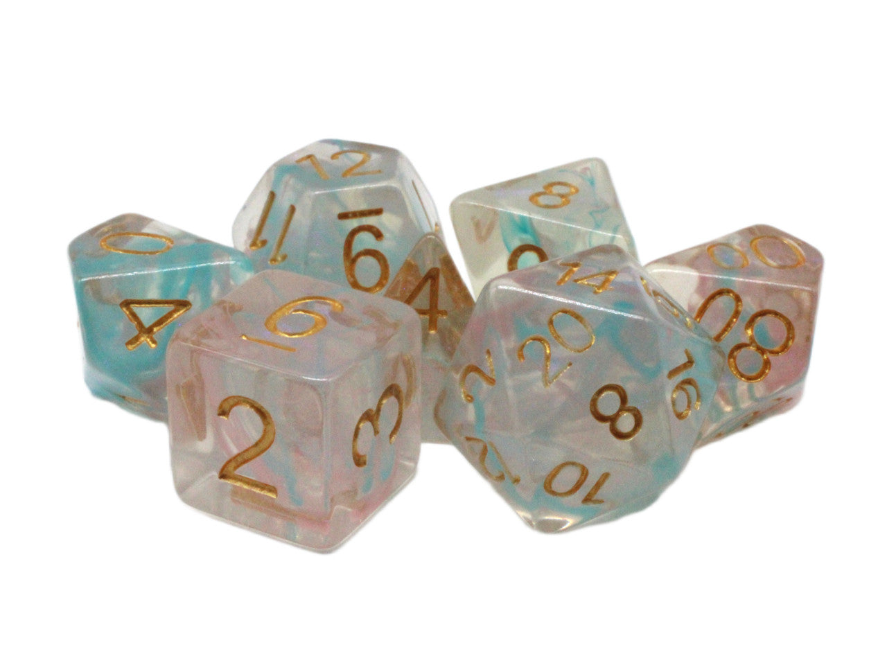 Old School Dice - Luminous 7-Piece Dice Set