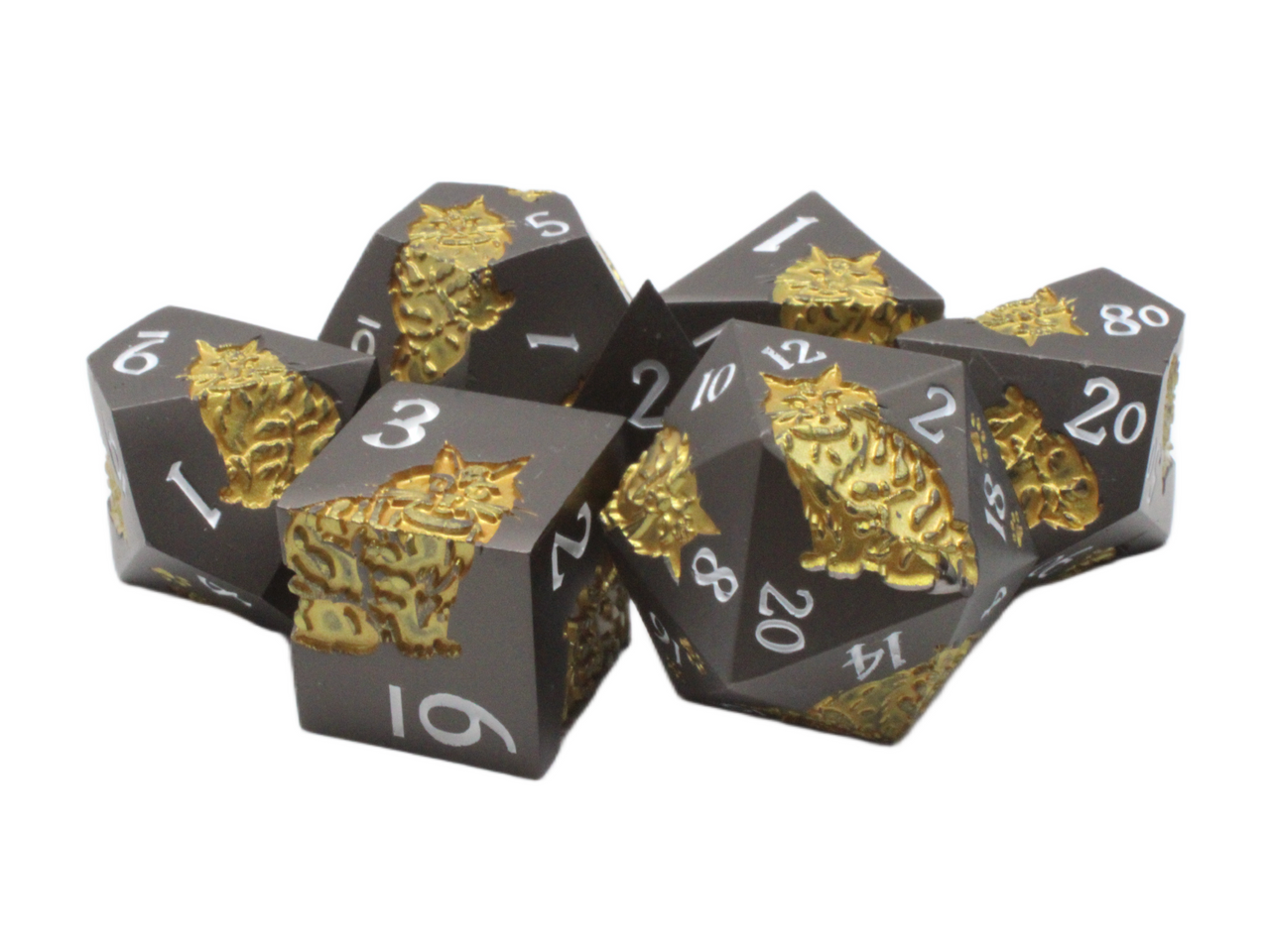 Old School Dice - Nine Lives Metal 7-Piece Dice Sets