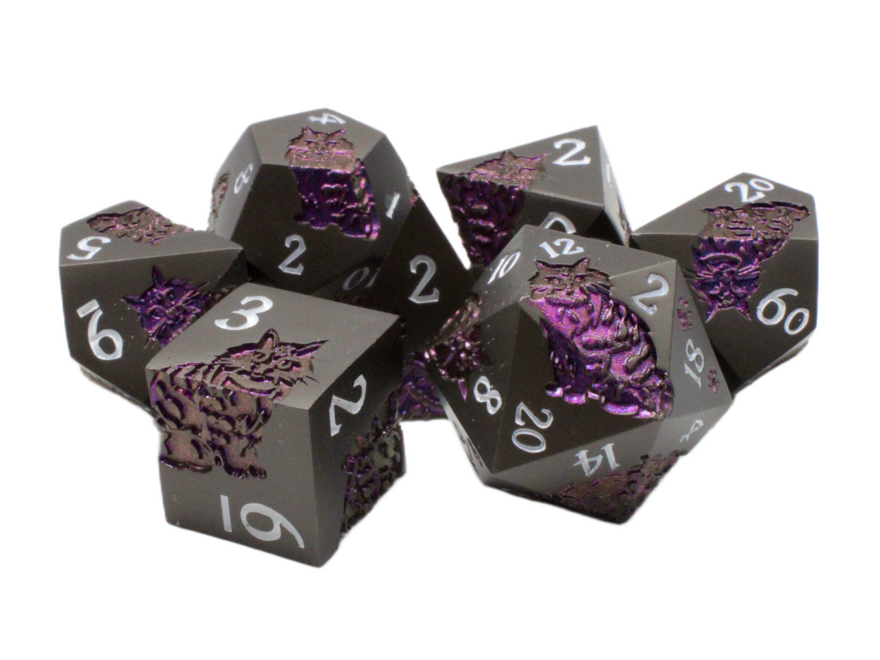 Old School Dice - Nine Lives Metal 7-Piece Dice Sets