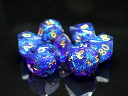 Old School Dice - Sharp Edged Diamond Cut 7-Piece Dice Sets