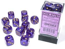 Chessex: Borialis 12D6 Royal Purple and Gold