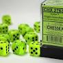 Chessex: Vortex 12D6 Bright Green and Black