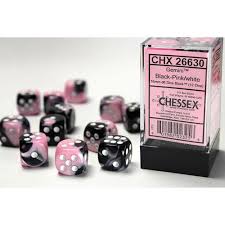 Chessex: Gemini 12D6 Black Pink and White