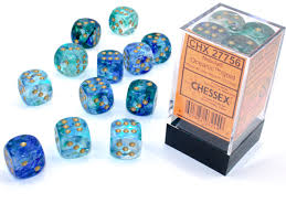 Chessex: Nebula 12D6 Oceanic and Gold
