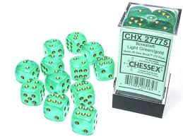 Chessex: Borialis 12D6 Light Green and Gold
