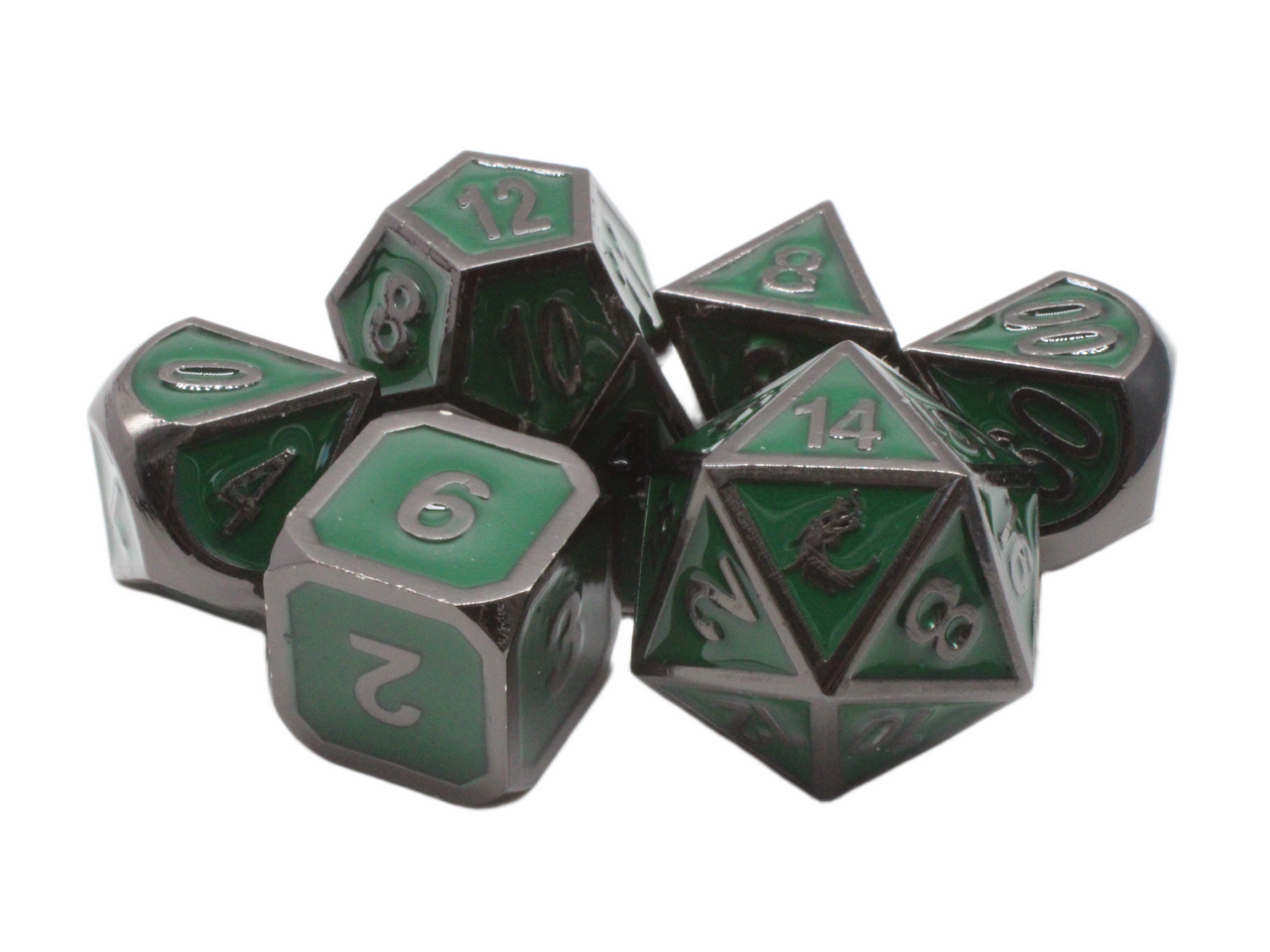Old School Dice - 7-Piece Elven Forged Metal Dice Sets