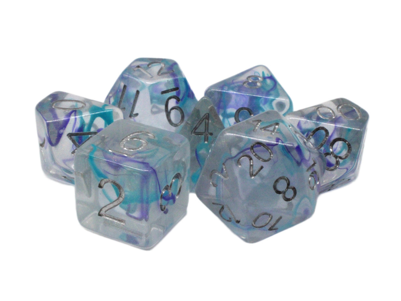 Old School Dice - Luminous 7-Piece Dice Set