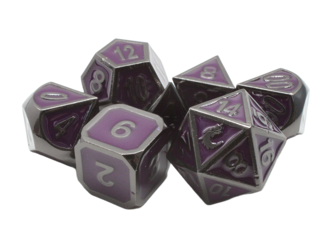 Old School Dice - 7-Piece Elven Forged Metal Dice Sets