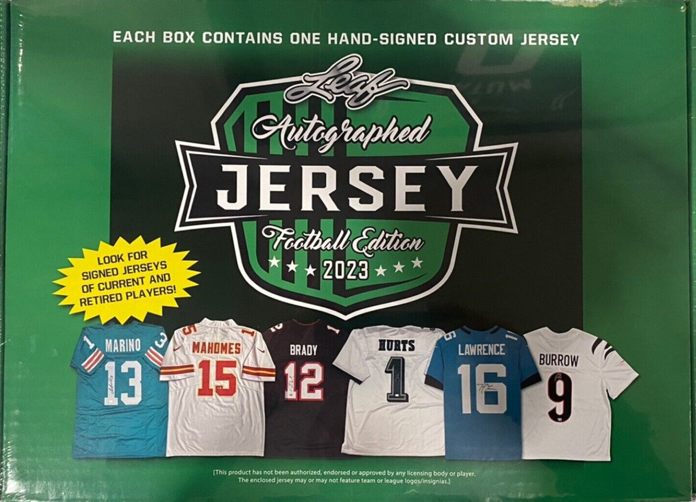 2023 Leaf Autographed Football Jersey Edition Hobby Box - 1 Auto Jersey/Box
