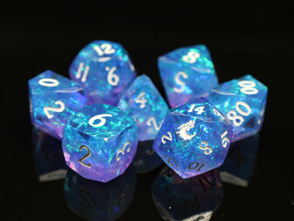Old School Dice - Sharp Edged Diamond Cut 7-Piece Dice Sets