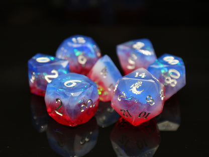 Old School Dice - Sharp Edged Diamond Cut 7-Piece Dice Sets