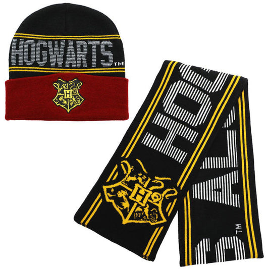 Harry Potter - Hogwarts Crest Beanie and Scarf Combo