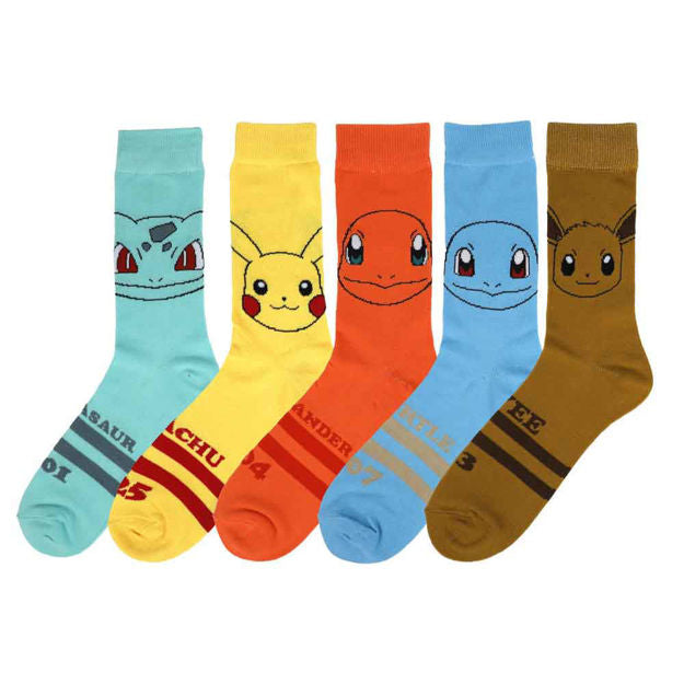 Pokemon - 5 Pair Crew Socks