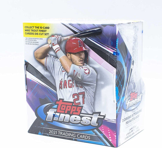 2021 Topps Finest Baseball Hobby Box: 2 Autos & 12 Packs/5 Cards