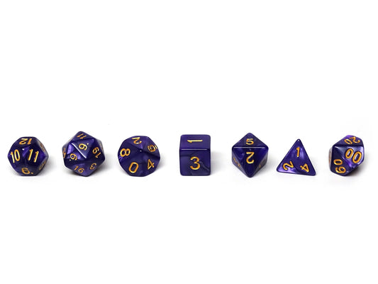 Deep Purple Granite Dice Collection - 7 Piece Set