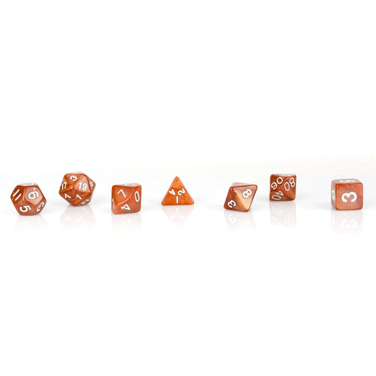 Copper Swirl Dice - 7 Piece Set